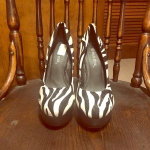 Zebra Print Platform Heels